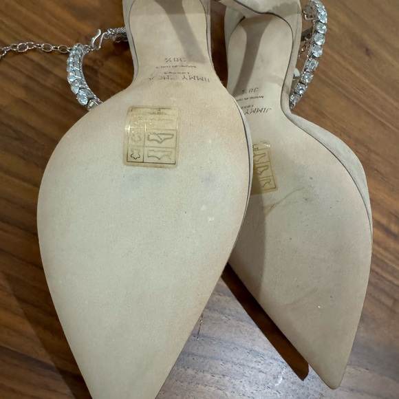 Jimmy Choo Saeda 100 Crystal Ballet Pink Suede Shoes 38.5 - Picture 5 of 9